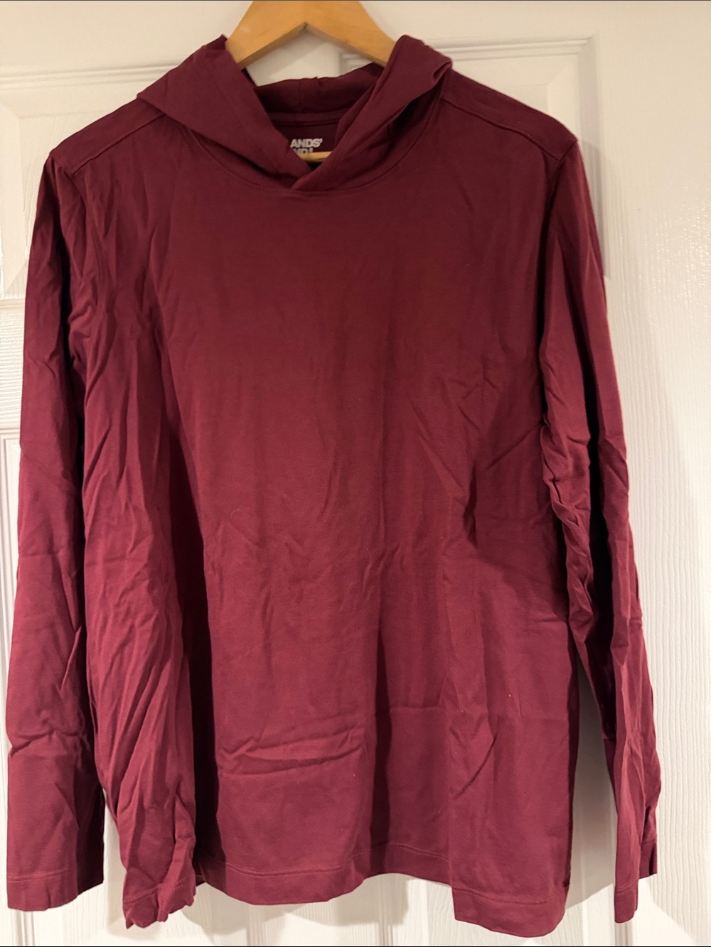 Lands' End Women’s Hooded Long-Sleeve Shirt - Maroon LG